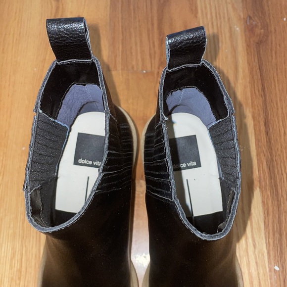 Dolce vita black caster block heel booties - Picture 3 of 4